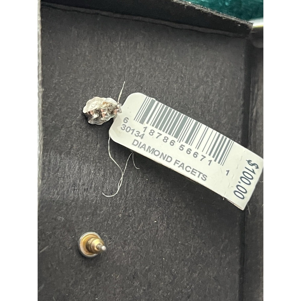 Kohls Sterling Silver And Diamond Chip Stud Earrings Hearts  Mix Match Backs - Picture 6 of 7